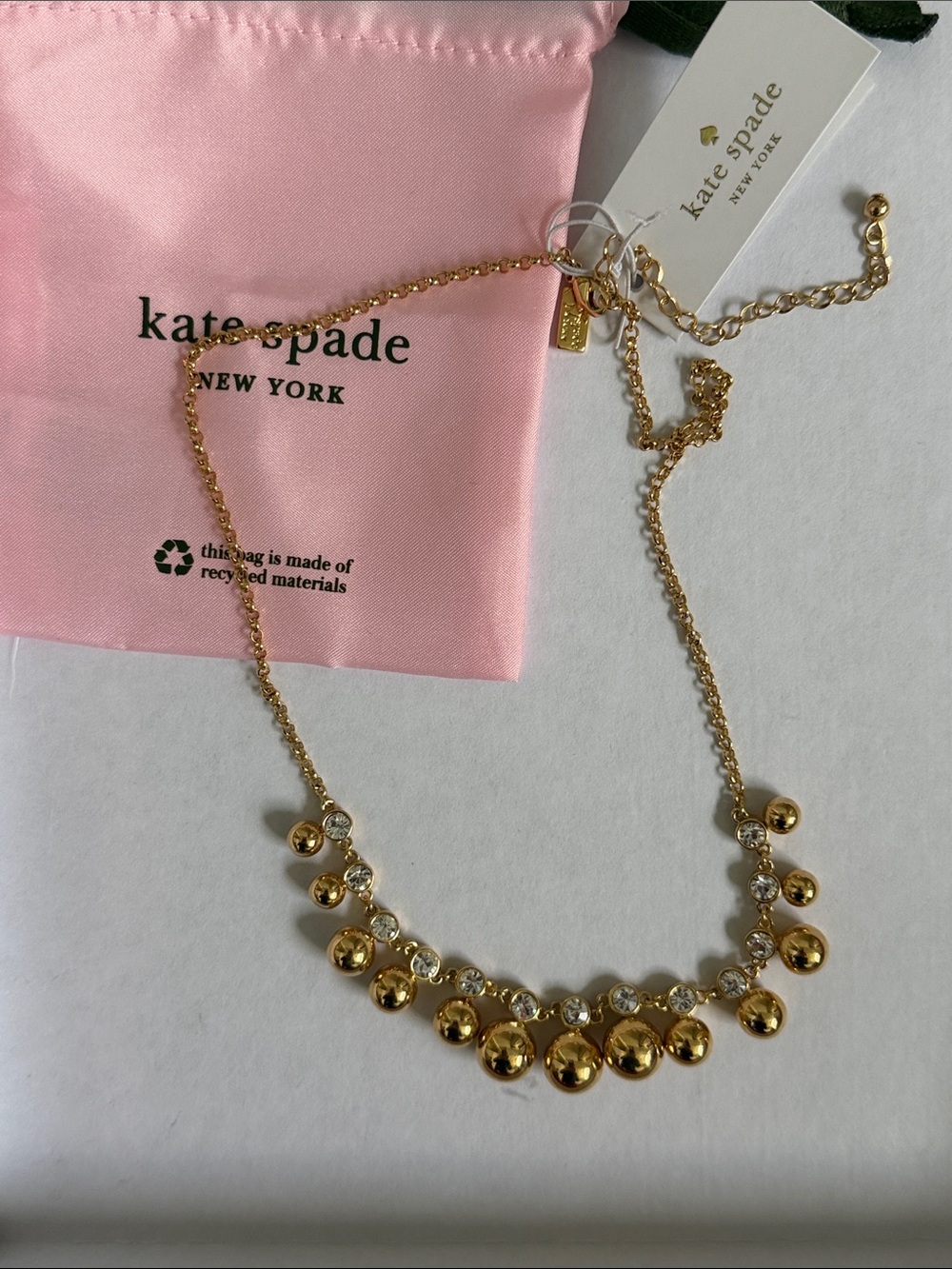 kate spade Gold Bubble & Crystal Necklace